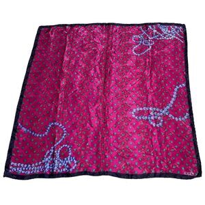 Excen Designer Purple Pearl Bead Necklace Strand Scarf Polka Dot Pattern 35” VTG